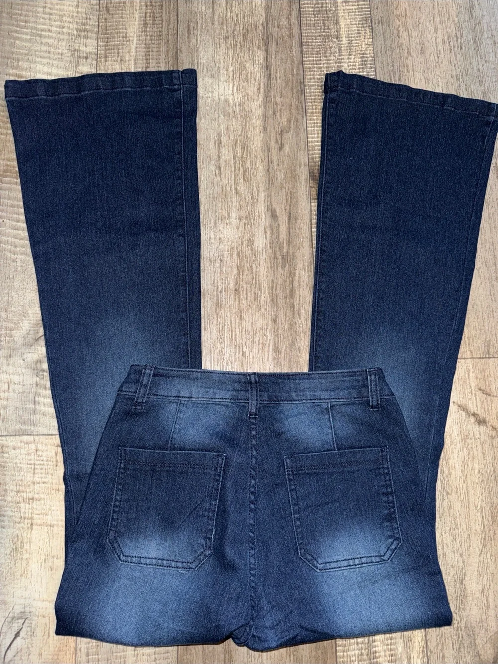 SUPER-SOFT Lace-Up Dark Blue Flare Jeans for Women- size 7